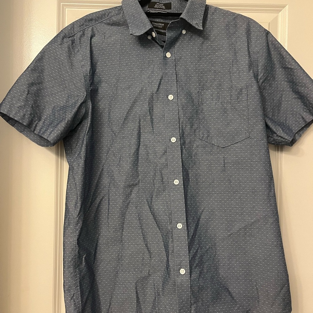 Nordstrom Blue Casual Button Down Shirt
